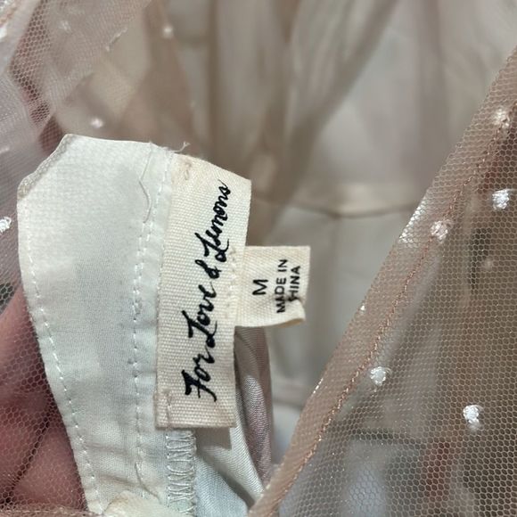 FOR LOVE & LEMONS Butterscotch Tiered Mini Dress In Floral Polka Print m - Picture 12 of 14